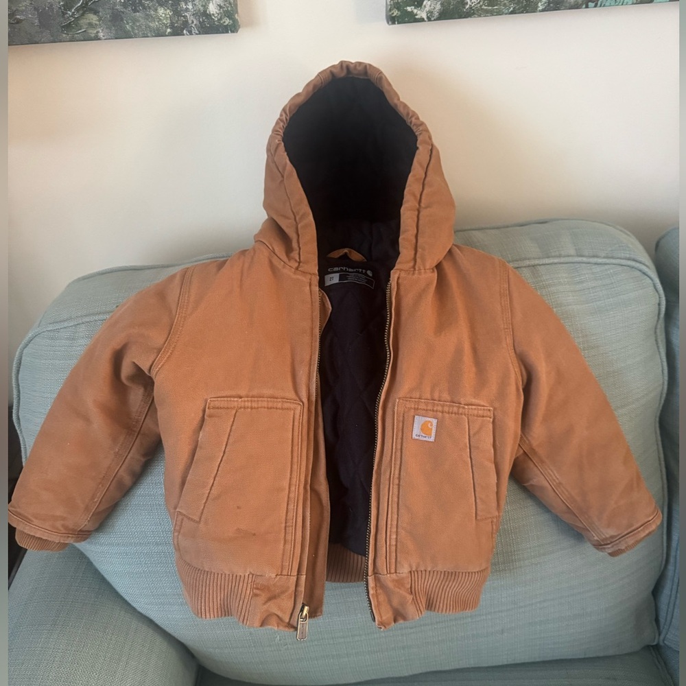 Carhartt Kids Tan Hooded Puffer Jacket